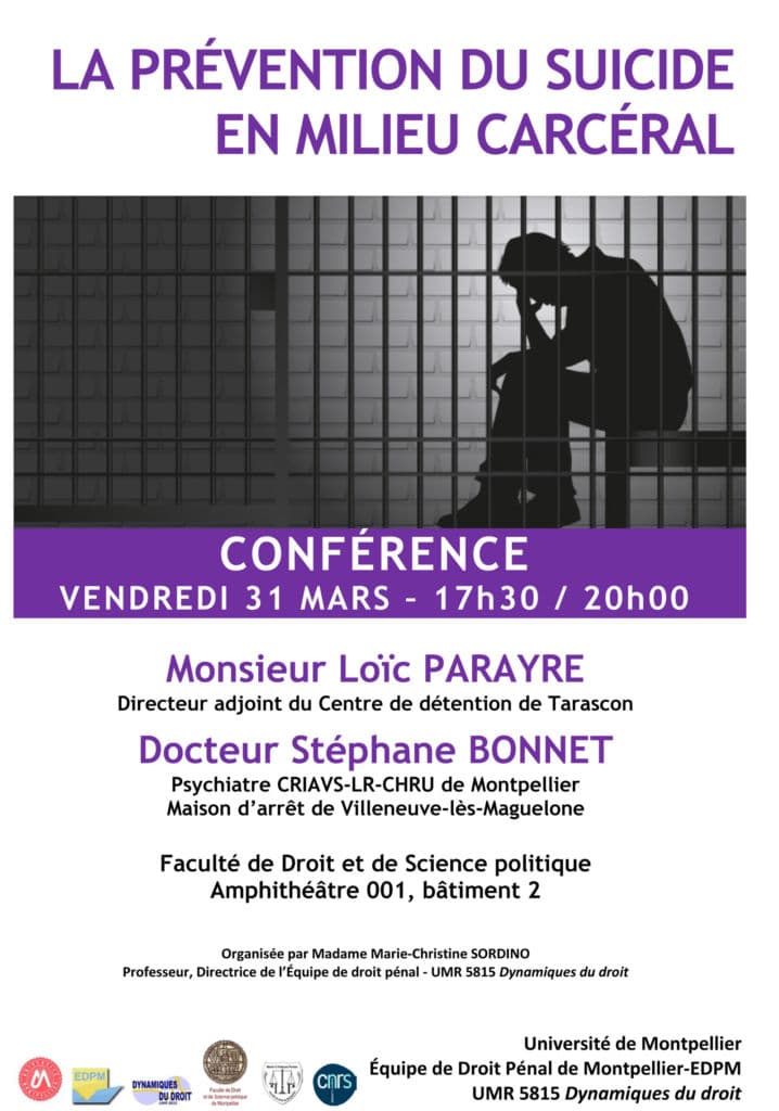 Conférence "La Prévention Du Suicide En Milieu Carcéral" - Université ...