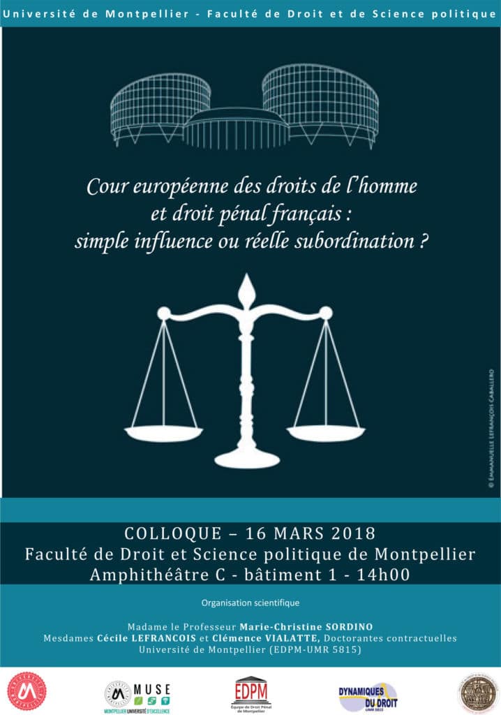 Colloque « Cour européenne des droits de l’Homme et droit pénal